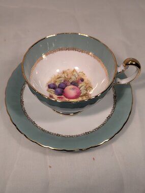 Vintage Aynsley Orchard Fruit Tea Cup Saucer Set Doris Jones 2480 England